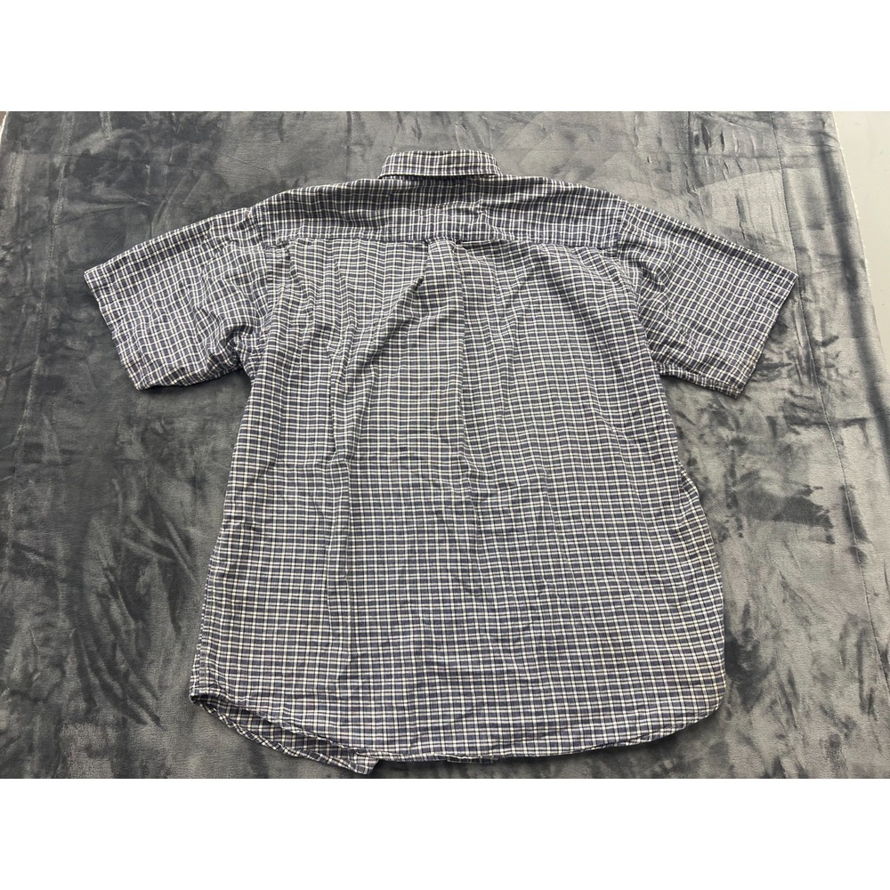 Brittania Button Down Shirt Mens Large L Blue Plaid Short Sleeve Cotton Levi's - Picture 6 of 7